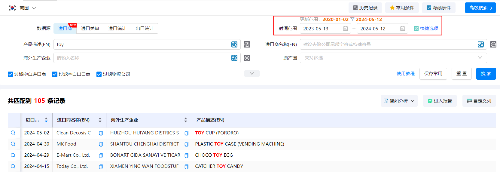 韩国外贸数据,外贸数据,NO钱包官网外贸数据